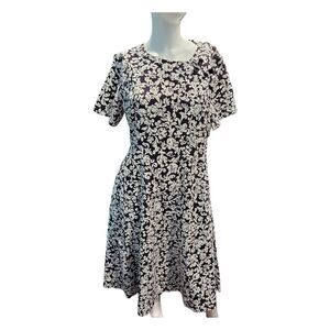 Hayes Vintage Womens Dress SZ Large Black White Fit and Flare